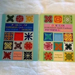 Set of Two Hawaiian Quilt Pattern Books and Template